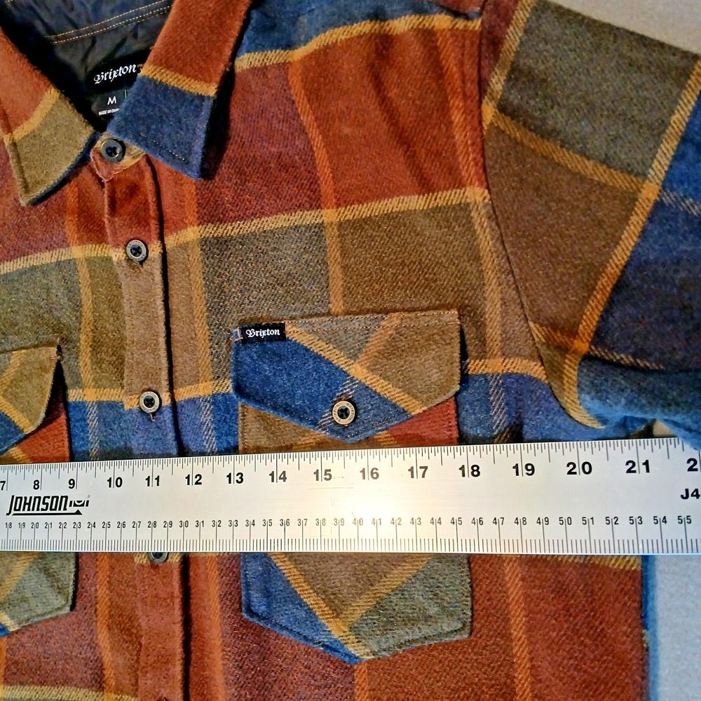 Brixton Shirt‎ Mens Size M Brown Plaid Flannel Button Up Long Sleeve Casual Soft - Picture 4 of 9